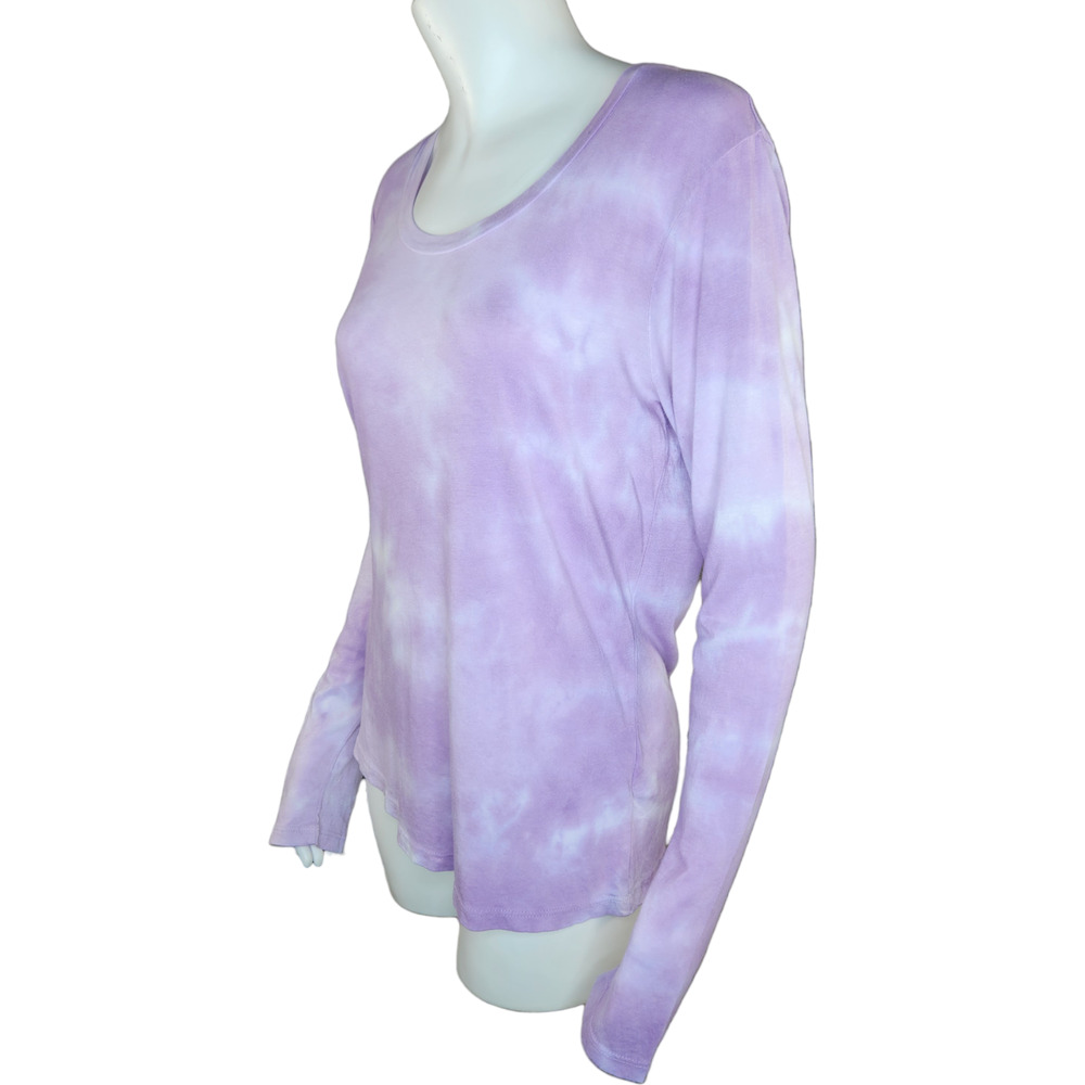 Sundry Lilac Purple White Tye-Dye Long Sleeve Round Neckline Shirt Size‎ 2 NWT - Picture 4 of 13